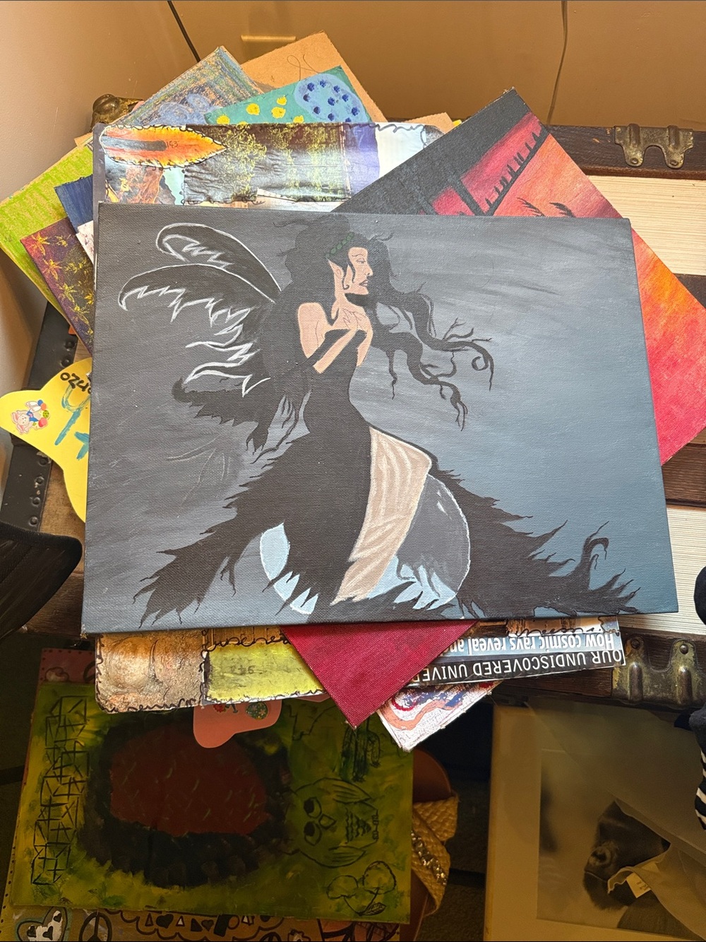 Black Fairy Silhouette Canvas Art - Home Art